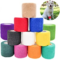 JJYHEHOT Vendaje Autoadhesivo- Vendaje Elástico Y Transpirable Para Mascotas- Suave Y Confortable- Cabello Antiadherente…